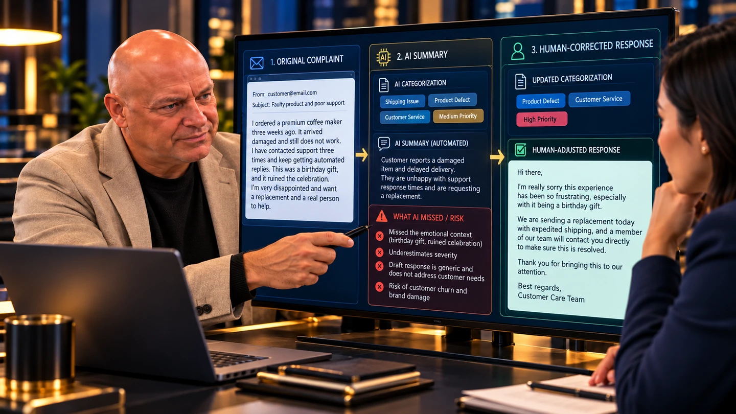 Illustration: AI risk depends on human decisions. My avatar demonstrates the article’s AI lesson.